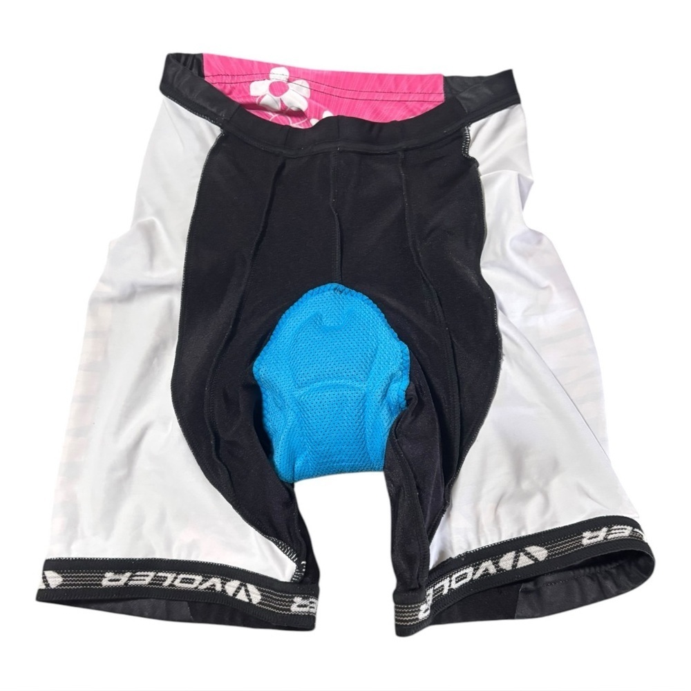 Voler Hammer Nutrition Black White and Pink Padded Cycling Shorts Size Medium - Picture 6 of 13
